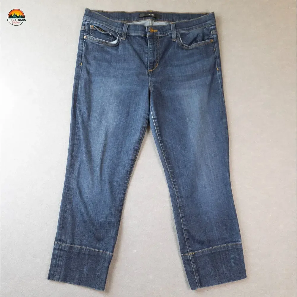 Joe's Cropped Jeans Blue Medium Wash Skinny Leg Denim Pockets Women's Size 32